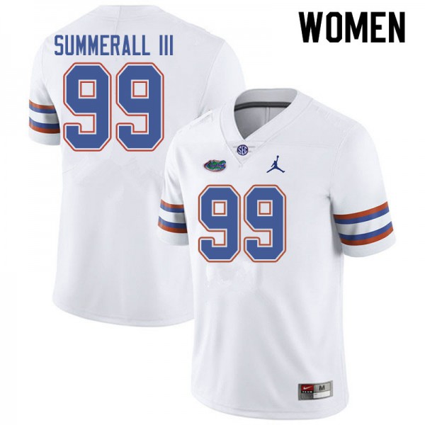 Jordan Brand Women #99 Lloyd Summerall III Florida Gators College Football Jersey White